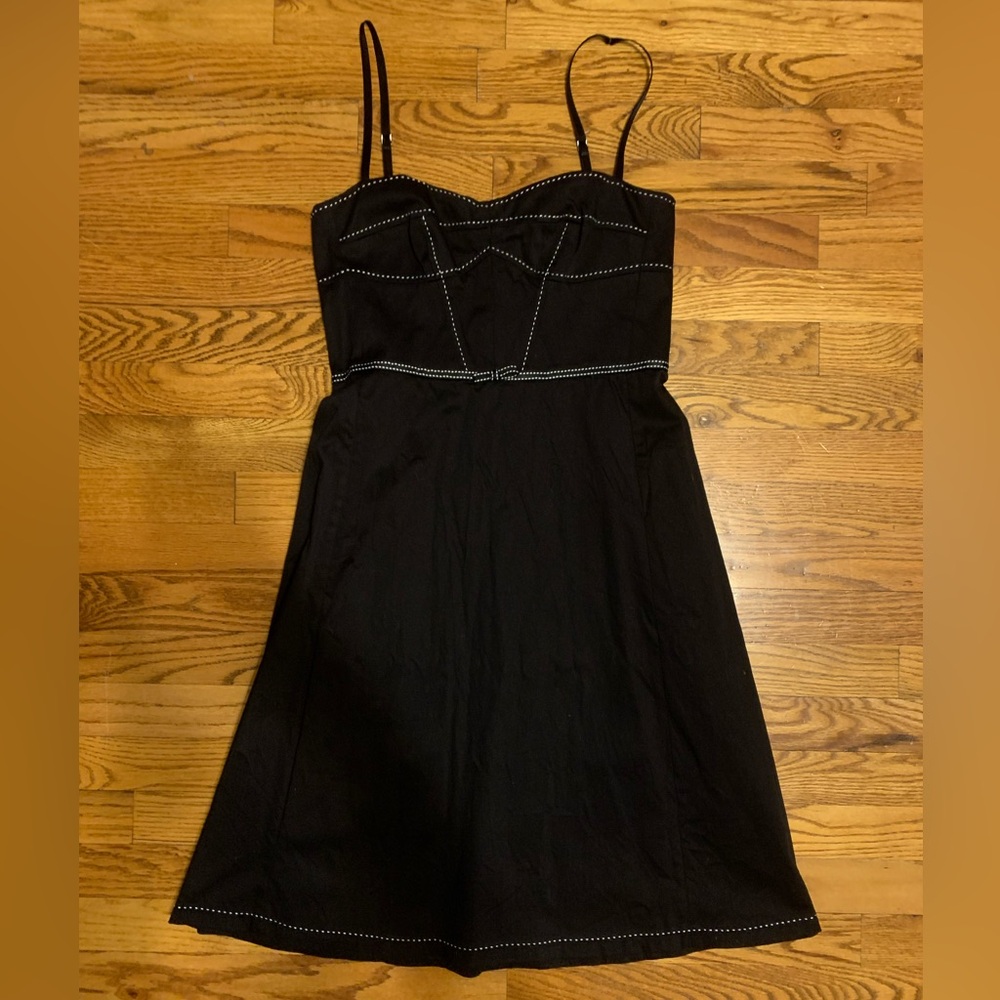 Gianni Bini Black Spaghetti Strap Sweetheart Mini Dress